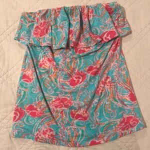 Lilly Pulitzer ruffle tube top size small